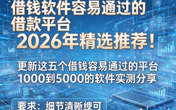 借钱软件容易通过的借款平台2026年精选推荐！更新这五个借钱容易通过的平台1000到5000的软件实测分享