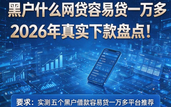 黑户什么网贷容易贷一万多2026年真实下款盘点！实测五个黑户借款容易贷一万多平台推荐