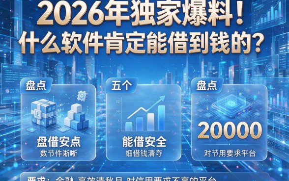 2026年独家爆料!什么软件肯定能借到钱的?盘点五个能借20000且对信用要求不高的平台
