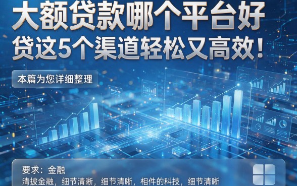 大额贷款哪个平台好贷这5个渠道轻松又高效!本篇为您详细整理!