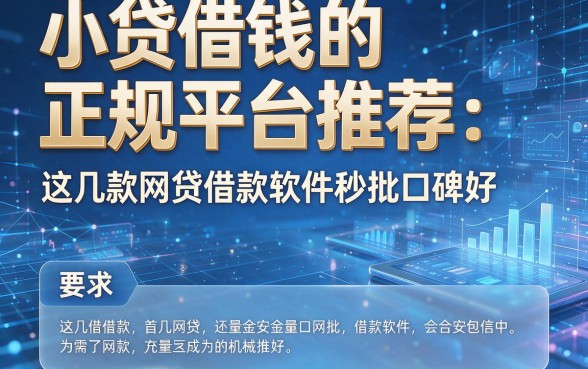 小贷借钱的正规平台推荐:这几款网贷借款软件秒批口碑好