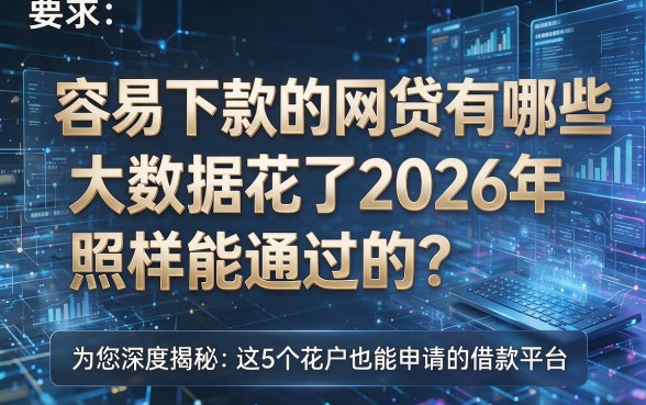 容易下款的网贷有哪些大数据花了2026年照样能通过的?为您深度揭秘这5个花户也能申请的借款平台!