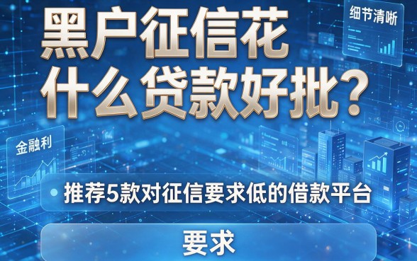 黑户征信花什么贷款好批?推荐5款对征信要求低的借款平台