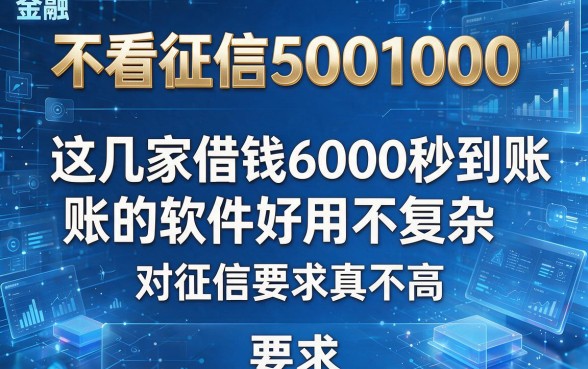 不看征信5001000,这几家借钱6000秒到账的软件好用不复杂,对征信要求真不高