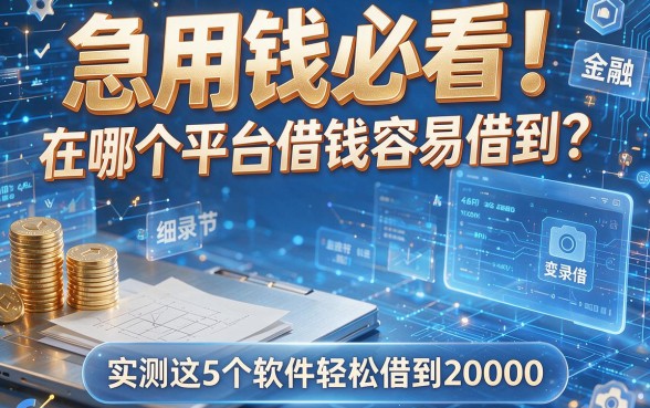 急用钱必看!在哪个平台借钱容易借到?实测这5个软件轻松借到20000