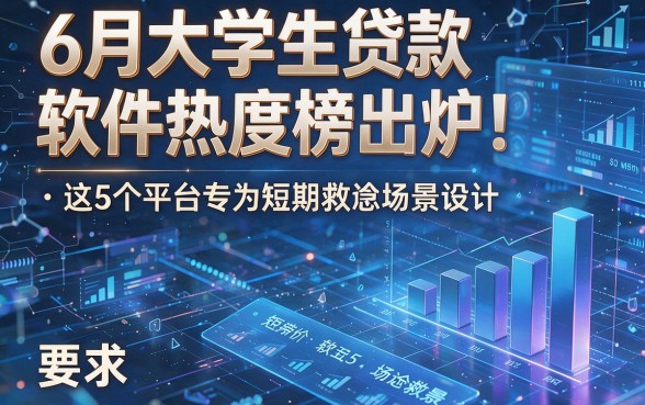 6月大学生贷款软件热度榜出炉!这5个平台专为短期救急场景设计
