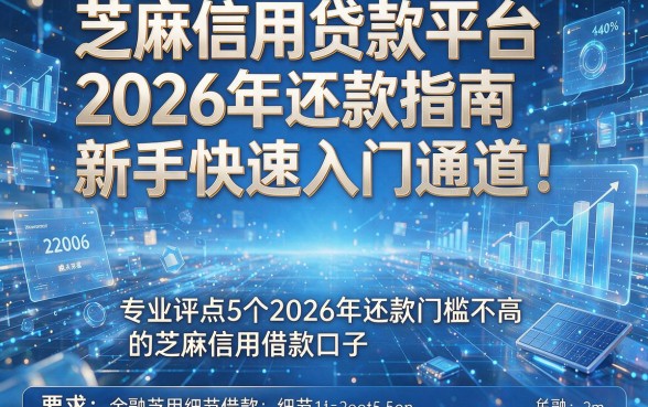 芝麻信用贷款平台2026年还款指南:新手快速入门通道!专业评点5个2026年还款门槛不高的芝麻信用借款口子