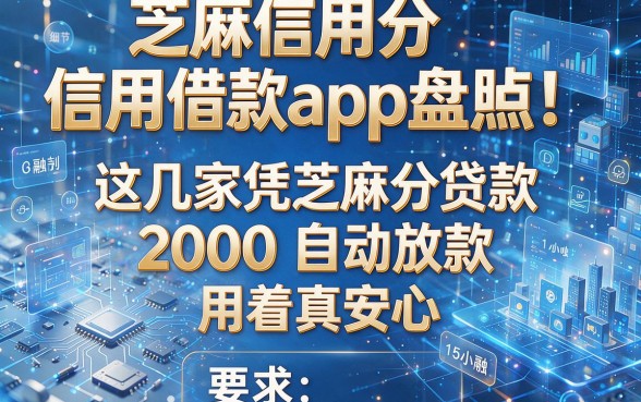 芝麻信用分信用借款app盘点!这几家凭芝麻分贷款2000自动放款,用着真安心