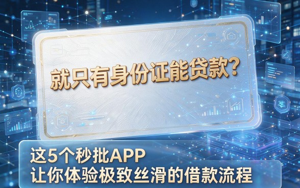 就只有身份证能贷款？这5个秒批APP让你体验极致丝滑的借款流程！