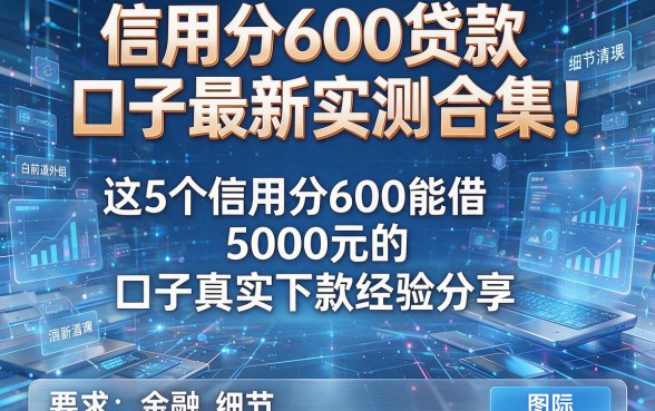 信用分600贷款口子最新实测合集!这5个信用分600能借5000元的口子真实下款经验分享