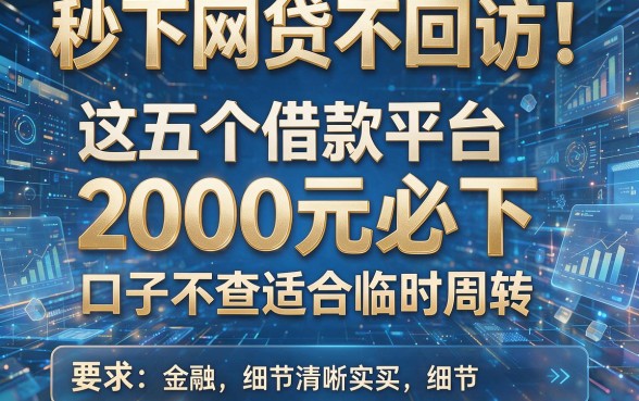 秒下网贷不回访!这五个借款平台2000元必下,口子不查适合临时周转
