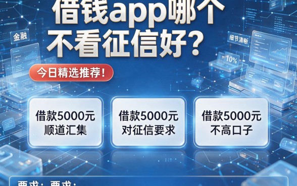 借钱app哪个不看征信好？今日精选推荐！顺道汇集五个借款5000元对征信要求不高口子