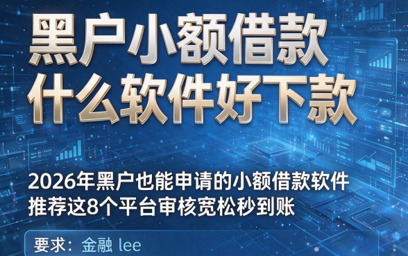 黑户小额借款什么软件好下款，2026年黑户也能申请的小额借款软件推荐这8个平台审核宽松秒到账