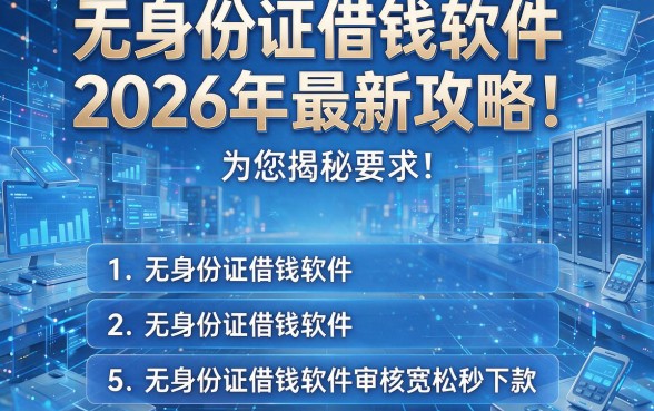 无身份证借钱软件2026年最新攻略!为您揭秘5个无身份证借钱软件审核宽松秒下款