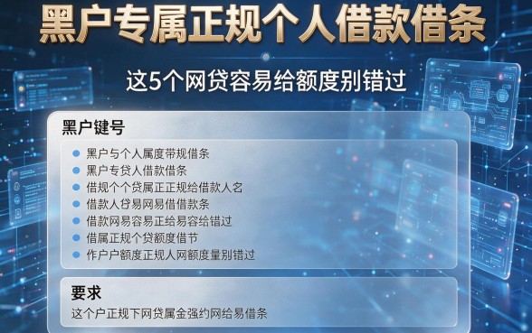 黑户专属正规个人借款借条,这5个网贷容易给额度别错过