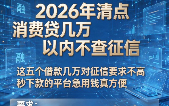 2026年清点消费贷几万以内不查征信,这五个借款几万对征信要求不高秒下款的平台急用钱真方便