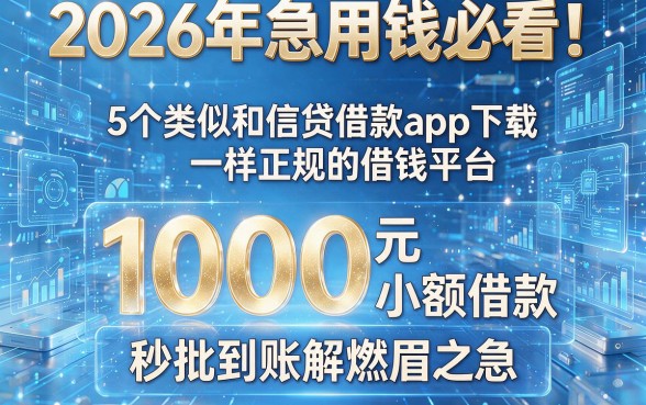 2026年急用钱必看!5个类似和信贷借款app下载一样正规的借钱平台,1000元小额借款秒批到账解燃眉之急