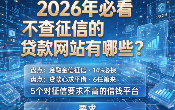 2026年必看:不查征信的贷款网站有哪些?盘点5个对征信要求不高的借钱平台!