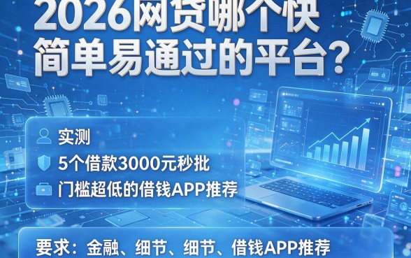 2026网贷哪个快简单易通过的平台?实测5个借款3000元秒批、门槛超低的借钱APP推荐