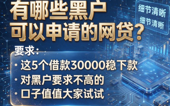 有哪些黑户可以申请的网贷？这5个借款30000稳下款、对黑户要求不高的口子值得大家试试