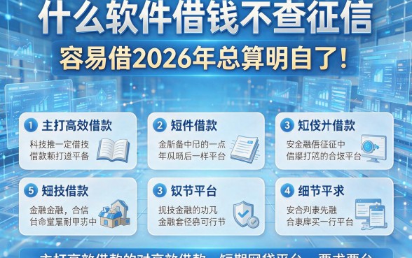 什么软件借钱不查征信，容易借2026年总算明白了！本篇罗列5种主打高效借款的短期网贷平台