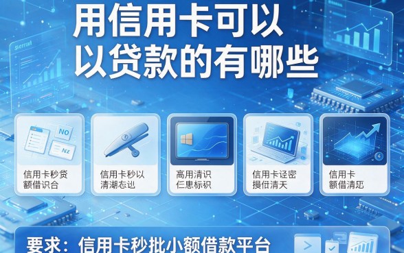 用信用卡可以贷款的有哪些,同时推荐五个信用卡秒批小额借款平台