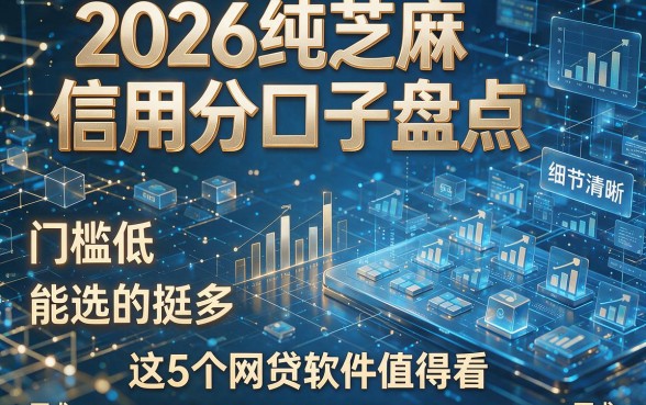 2026纯芝麻信用分口子盘点：门槛低、能选的挺多，这5个网贷软件值得看！