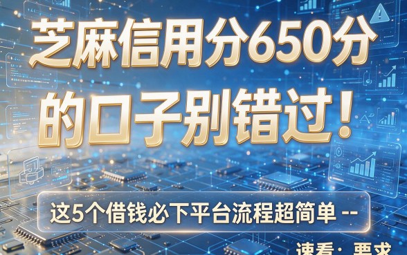 芝麻信用分650分的口子别错过!这5个借钱必下平台流程超简单,速看