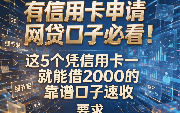 有信用卡申请网贷口子必看!这5个凭信用卡就能借2000的靠谱口子速收