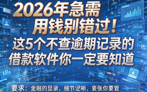 2026年急需用钱别错过!这5个不查逾期记录的借款软件你一定要知道