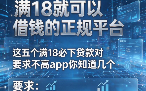 满18就可以借钱的正规平台，这五个满18必下贷款对要求不高app你知道几个