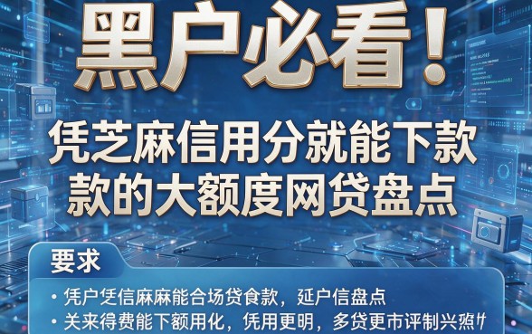 黑户必看！凭芝麻信用分就能下款的大额度网贷盘点