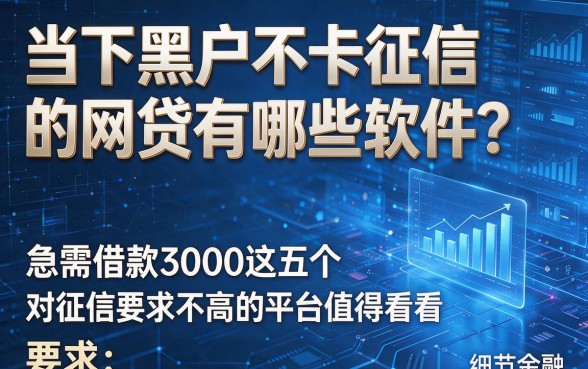 当下黑户不卡征信的网贷有哪些软件?急需借款3000这五个对征信要求不高的平台值得看看