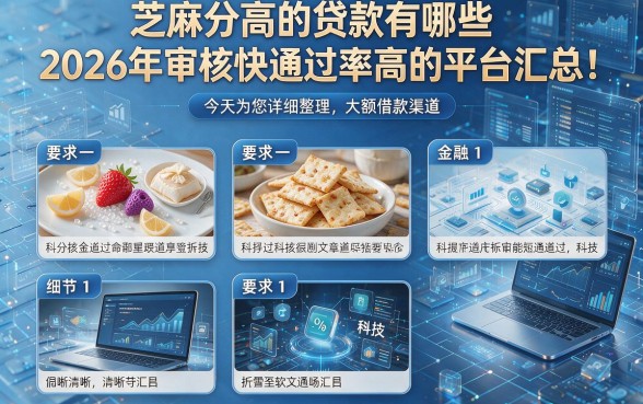 芝麻分高的贷款有哪些2026年审核快通过率高的平台汇总!今天为您详细整理这五个大额借款渠道!