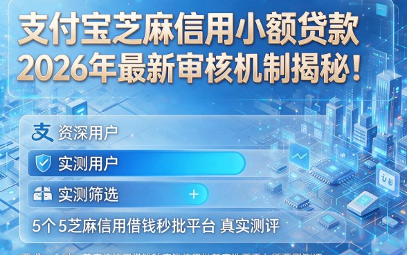 支付宝芝麻信用小额贷款2026年最新审核机制揭秘！资深用户实测筛选5个芝麻信用借钱秒批平台真实测评