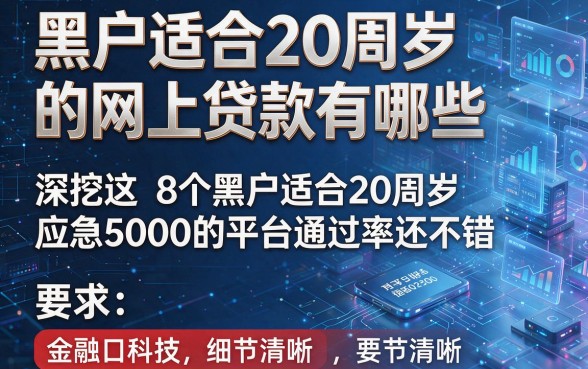 黑户适合20周岁的网上贷款有哪些，深挖这8个黑户适合20周岁应急5000的平台通过率还不错