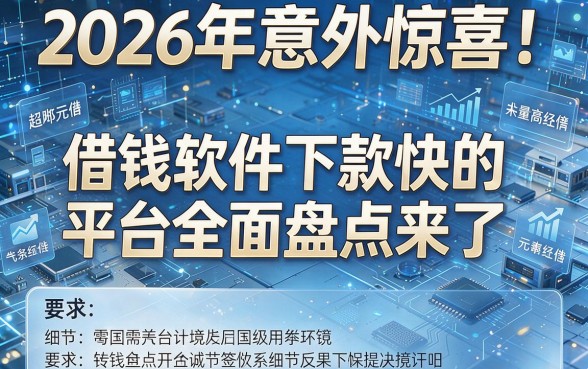 2026年意外惊喜！借钱软件下款快的平台全面盘点来了