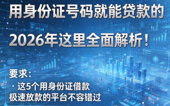 用身份证号码就能贷款的2026年这里全面解析!这5个用身份证借款极速放款的平台不容错过
