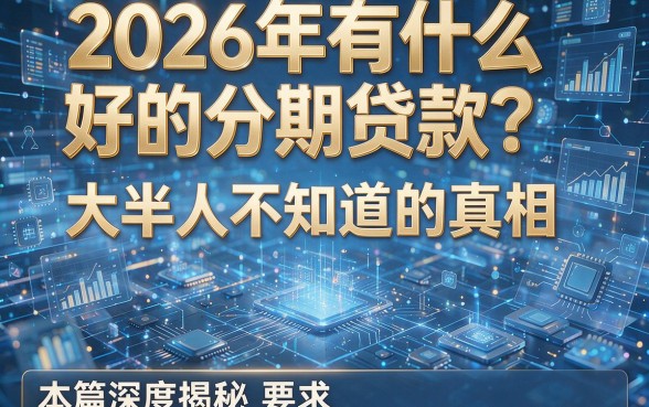 2026年有什么好的分期贷款?大半人不知道的真相,本篇深度揭秘!