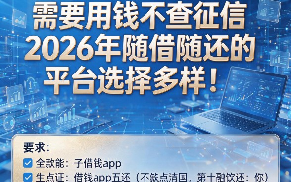 需要用钱不查征信2026年随借随还的平台选择多样!本篇重点解析这五款借钱app!