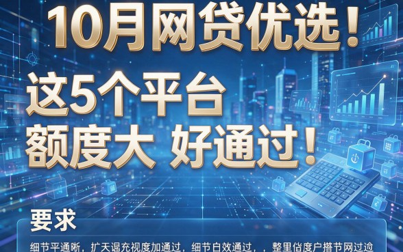 10月网贷优选:这5个平台额度大又好通过!