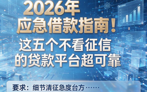 2026年应急借款指南!这五个不看征信的贷款平台超可靠