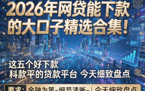 2026年网贷能下款的大口子精选合集!这五个好下款的贷款平台今天细致盘点!