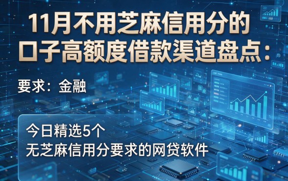 11月不用芝麻信用分的口子高额度借款渠道盘点:今日精选5个无芝麻信用分要求的网贷软件
