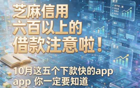 芝麻信用六百以上的借款注意啦！10月这五个下款快的app你一定要知道！