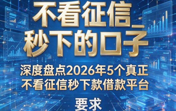 不看征信_秒下的口子,深度盘点2026年5个真正不看征信秒下款借款平台