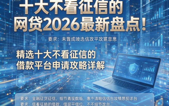 十大不看征信的网贷2026最新盘点!精选十大不看征信的借款平台申请攻略详解