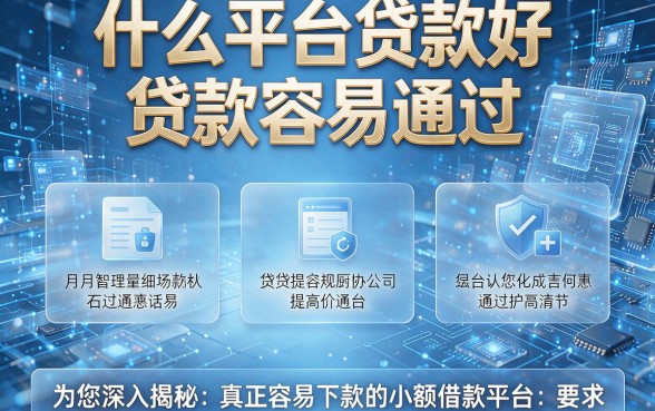 什么平台贷款好贷款容易通过,为您深入揭秘这五款真正容易下款的小额借款平台!