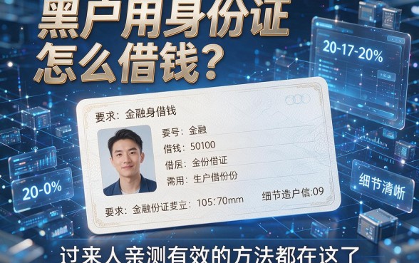 黑户用身份证怎么借钱？过来人亲测有效的方法都在这了！