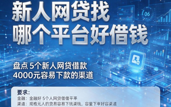 新人网贷找哪个平台好借钱,盘点5个新人网贷借款4000元容易下款的渠道